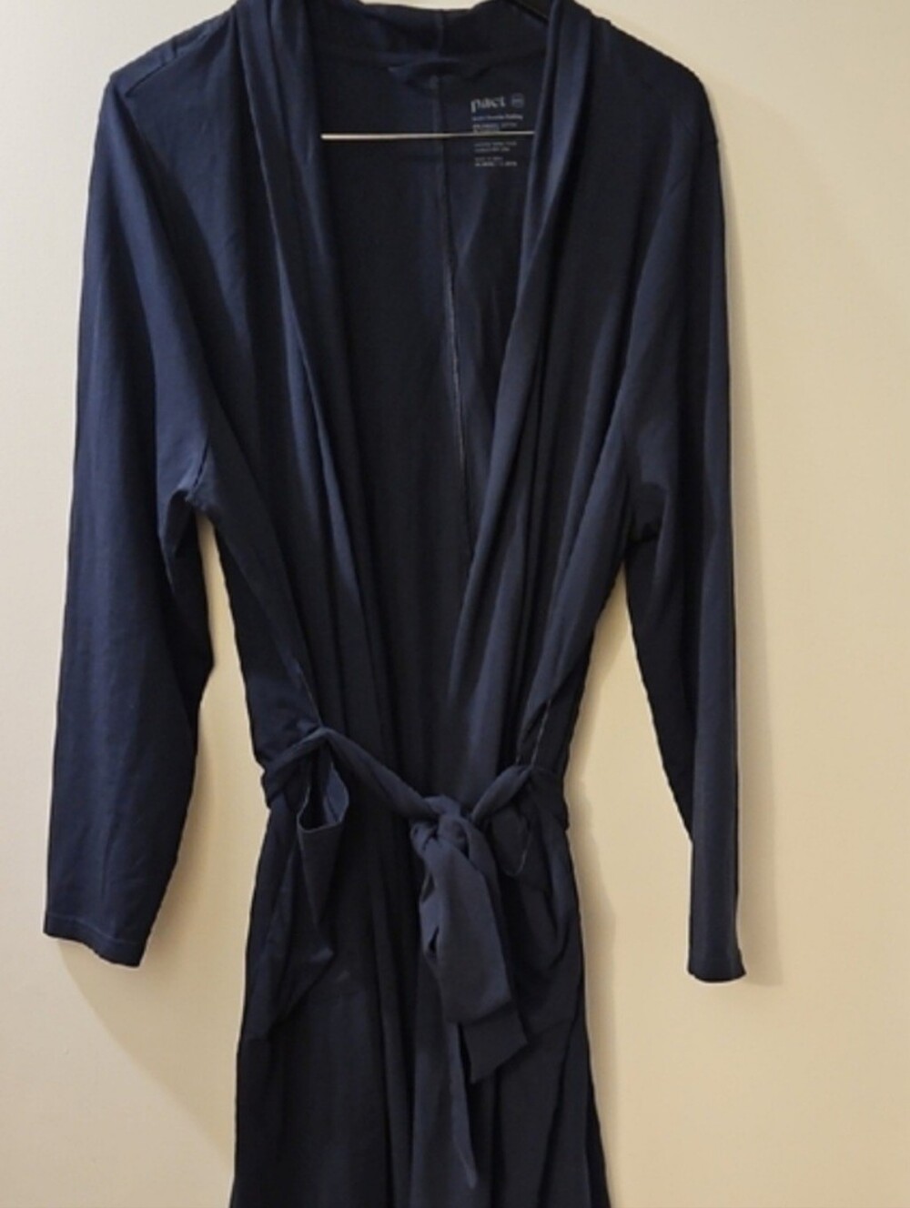 Pact Navy Tie-Waist Women's Robe Size XXL